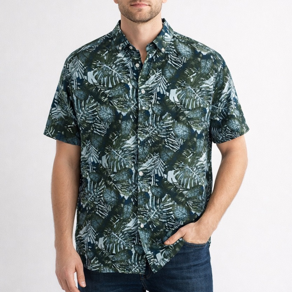 Molokai Surf Co Hawaiian Rayon Shirt Men XL Tropical Beach Resort Button Up